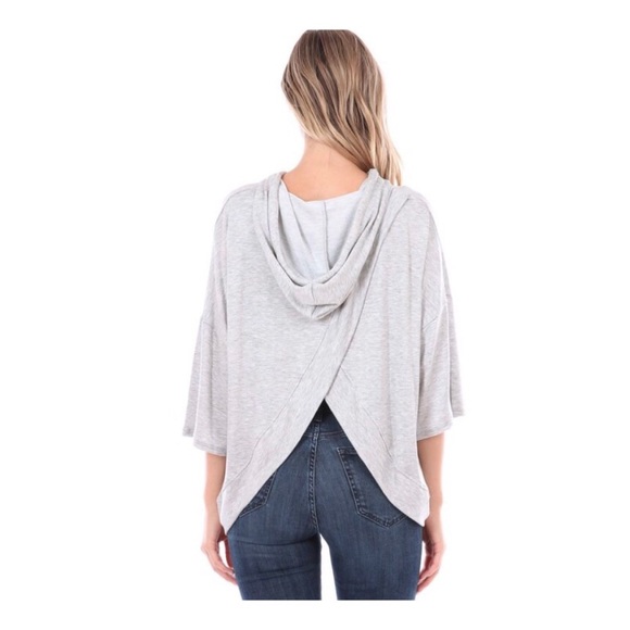 Rose graphic open back hoodie top - Picture 6 of 6